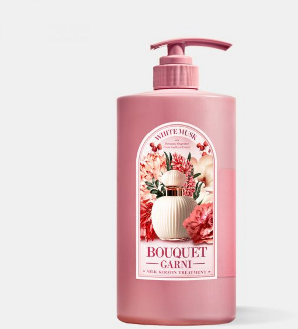 [1개] 부케가르니 실크 케라틴 트리트먼트 1 000ml 화이트머스크 향, 1