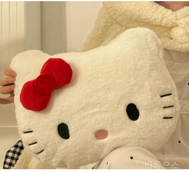 티류으스 키티 배게 인형 플러시 장난감 소파 침대 머리 받침 차량 lyj, 화이트 kt 베개
