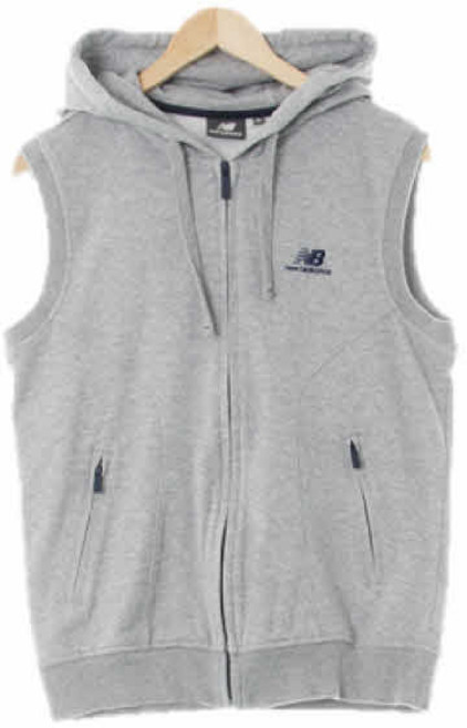 6828 NEWbaIance 그레이 면혼방 자수로고후드베스트 [95]