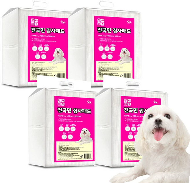 씨엔앨라이프 전국민 집사 배변패드, 4개, 100개입