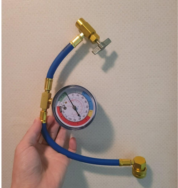 자동차 냉매 가스 충전도구 M14 사이즈 R134a차량호환(냉매캔 제외), 냉매충전도구(mk냉매 사용불가, 슈퍼쿨 냉매 사용불가)