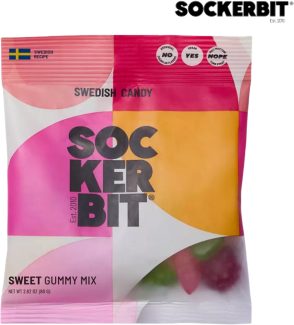 [SOCKERBIT] 스웨디시 젤리 스웨덴 캔디 Sockerbit 스위트 믹스 80g Sockerbit Swedish Candy Mix, 1개