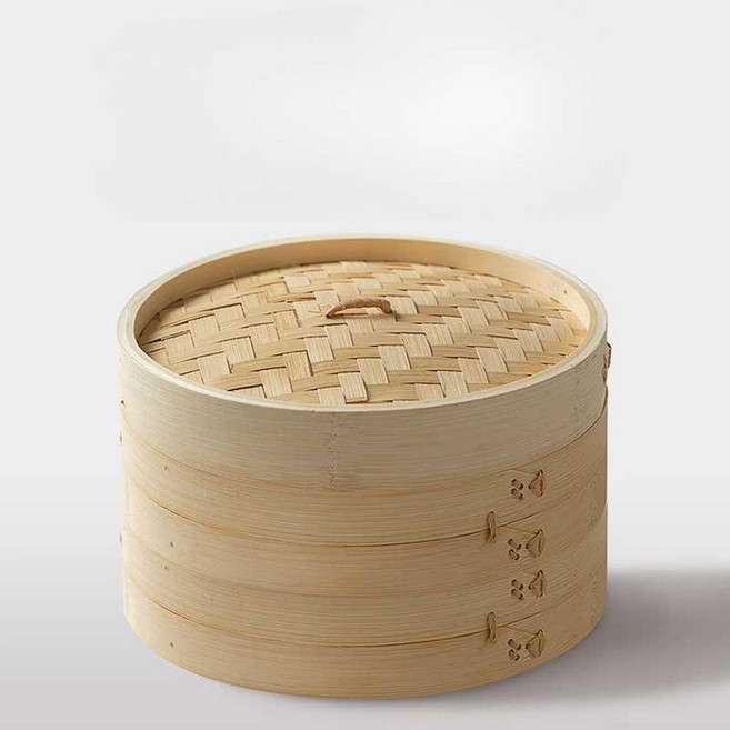일본산 편백나무 찜기 2단 찜질천 2장 저당 딤섬 18cm 상업용 찜빵 대나무 커버 1개