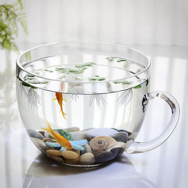 구피어항세트 베타 난주 데스크탑 컵모양어항 20배럭, 1개