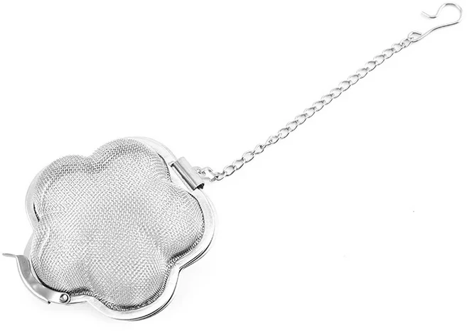 304 Stainless Steel Tea Infuser Handle Tea Flower Sphere Mesh Tea Strainer Coffee Herb Spice Filter, 01 1Pcs