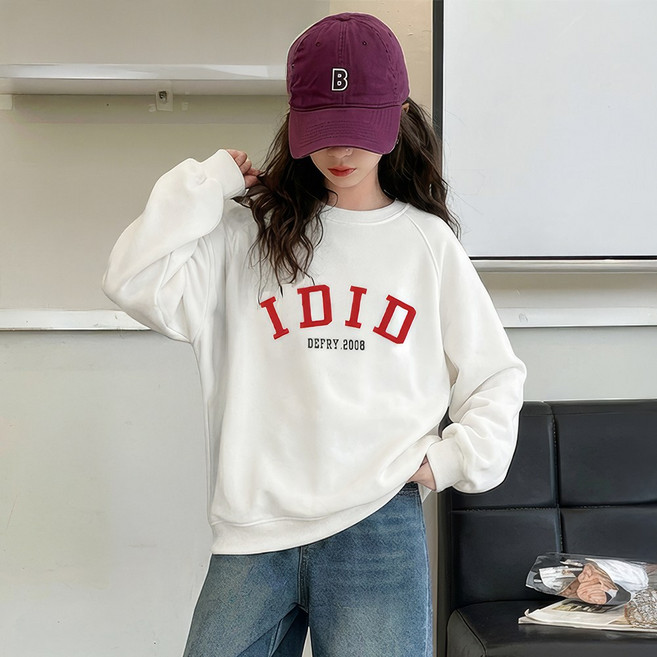 베비포 초중생 기모 루즈핏 레터링 맨투맨 -VD6