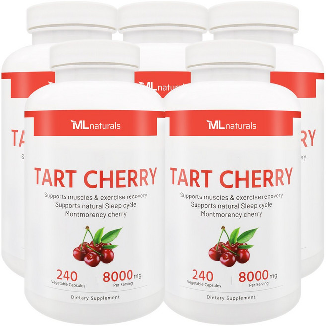 [미국번개배송] 착한명품 마이라이프 내추럴스 몽모랑시 타트체리 8000 240정 5병, 5개