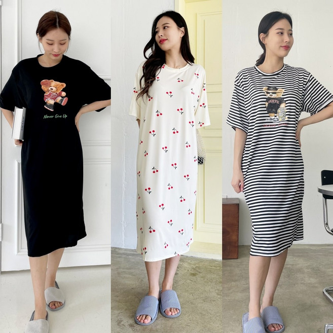 별별모아 캐릭터 오버핏 냉장고 원피스잠옷 빅사이즈 파자마