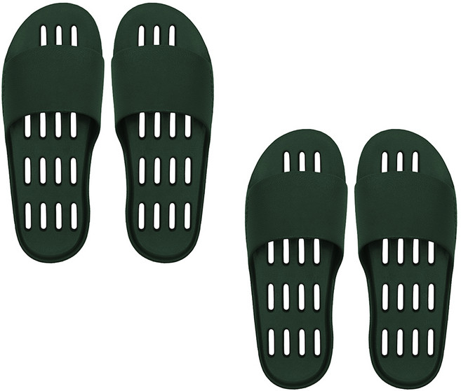 페이퍼플레인 논슬립 경량 발등낮은 실내화 베란다슬리퍼 욕실화 PP1570-1 1+1, 2세트, 다크그린