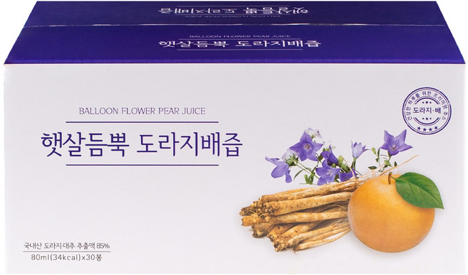 햇살듬뿍 도라지 배즙, 80ml, 30개