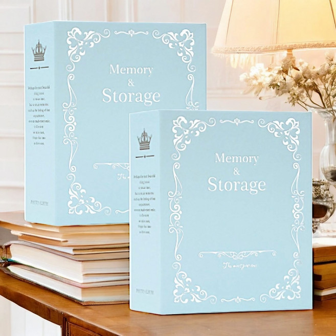 앞날앤 포켓식 사진 앨범 사진첩 2P, 100매, 스카이