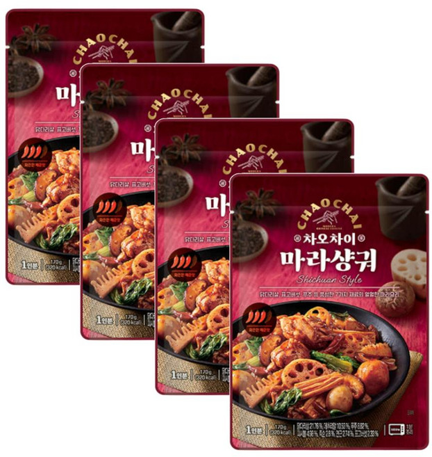 샘표 화끈한매운맛 차오차이 마라샹궈 170g 4개
