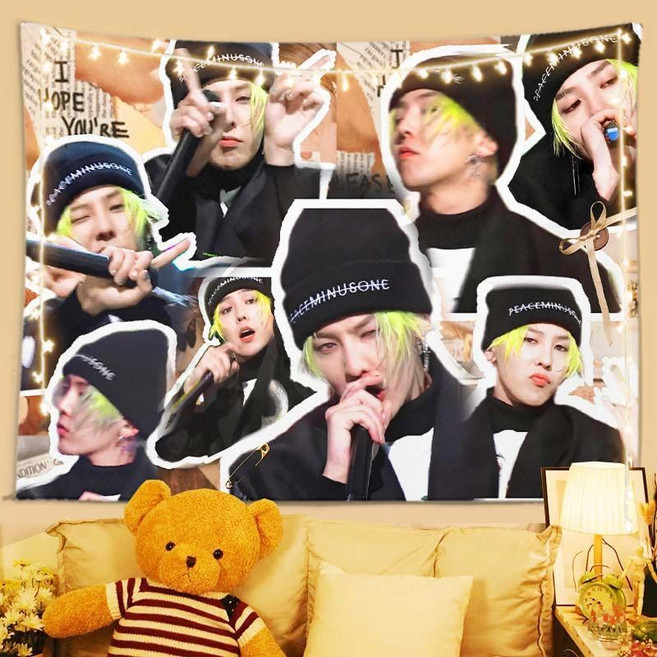 權志龍 Bigbang 周邊 墻上掛布 宿舍裝飾墻布掛毯, 1個, 21小號98x68厘米（不送燈）