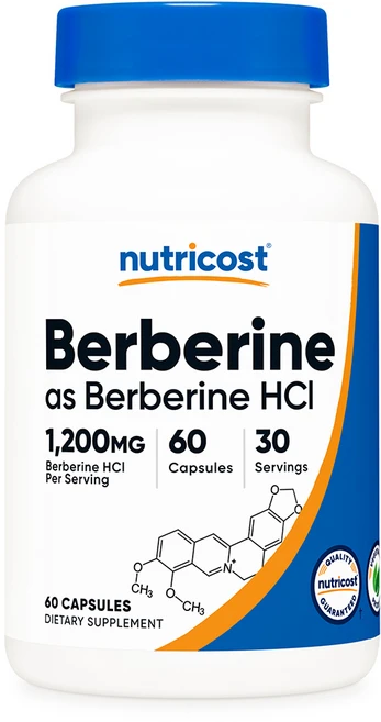 뉴트리코스트 베르베린 HCI 1200mg 60캡슐 1병, 60정 - 쿠팡