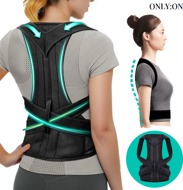 온리온 바른 자세 교정밴드 남여공용 블랙, 1개