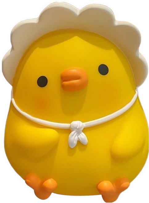 머니풀 깨지지 않는 인테리어 병아리 저금통, 모자 옐로우, 1단