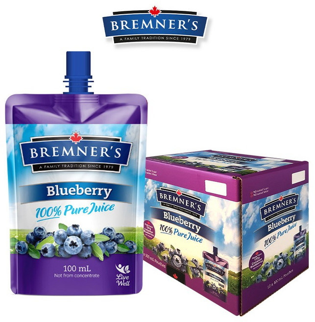 브렘너 유기농 블루베리주스 원액100% 100ml 12개