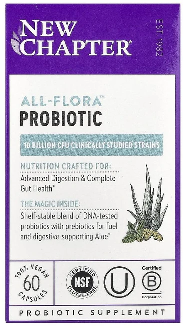 뉴챕터 유산균 All-Flora 프로바이오틱 100억CFU Probiotic 캡슐 60정, 1개, 1개 - 쿠팡