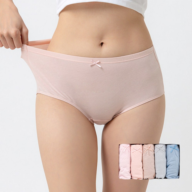 여자 순면 100% 편안한 맥시 삼각 요일 팬티 5매입 세트