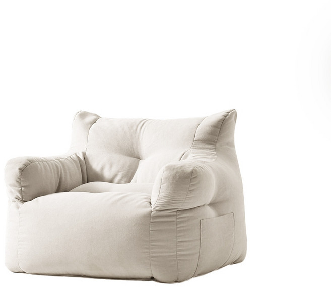 MOOMART LAB 雲朵泡芙豆沙發 懶骨頭 人體工學設計 可拆洗, (單人)米白色