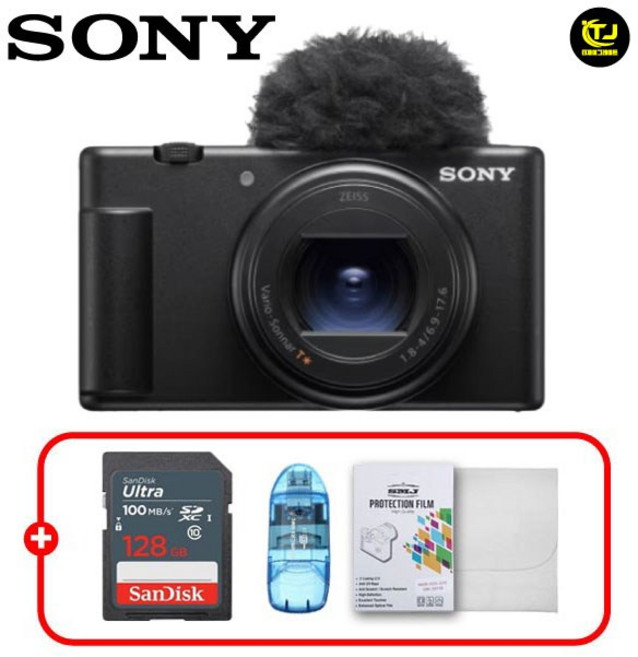 소니 정품 ZV-1M2 올인원 브이로그 카메라 / 새상품 / 128G+리더기+잘라쓰는보호필름+극세사융 /TJ, 소니 ZV-1M2 블랙
