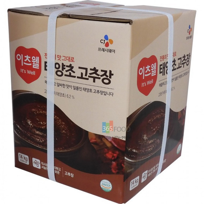 이츠웰 태양초 고추장 14kg, 1개, 1g