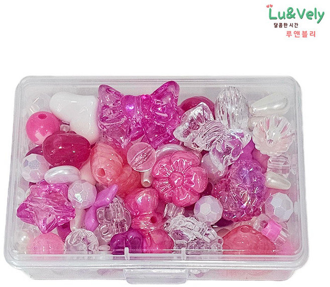 [루앤블리] 볼꾸 DIY 키트 스트랩 파츠 볼팬 꾸미기 팔찌 반지 키링 만들기 공예 재료 120g, 1개, 마젠타