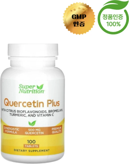 슈퍼 뉴트리션 퀘르세틴 비타민C 브로멜라인 100정, Super Nutrition, 퀘르세틴 플러스, 퀘세르, 1개 - 쿠팡