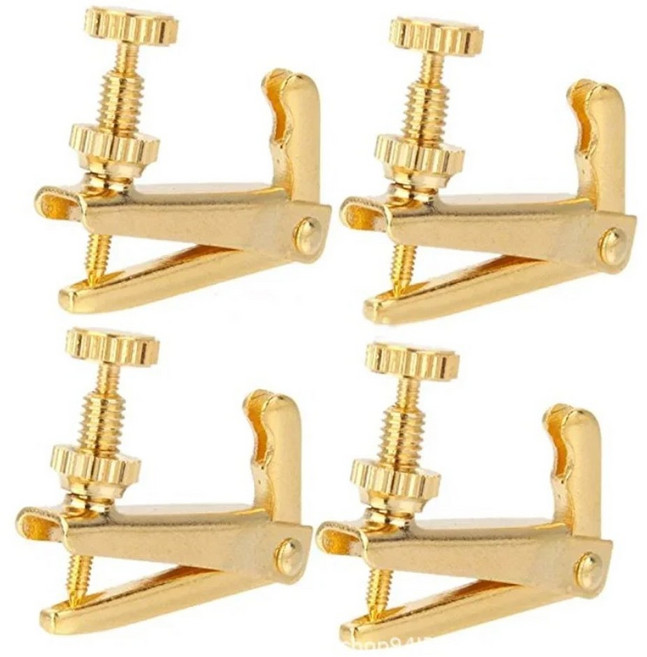 바이올린 파인 튜너 조절기 구리 니켈 합금 3/4 사이즈 액세서리 개, gold, 03 gold, 1개