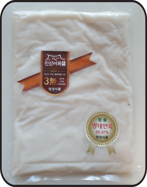 [진심어묵]돌절구 고급 수제 어묵 반죽 알래스카 명태살 연육 95%이상 밀가루 보존제 무첨가, 1개, 1kg