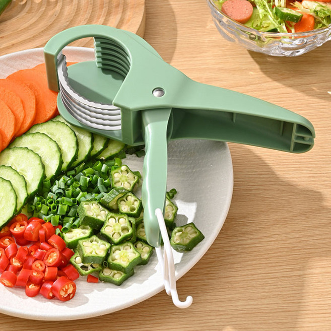 야채 슬라이서 오이 바나나 자르기 샐러드 야채칼 2개세트 HW128, 1세트, 오렌지+그린