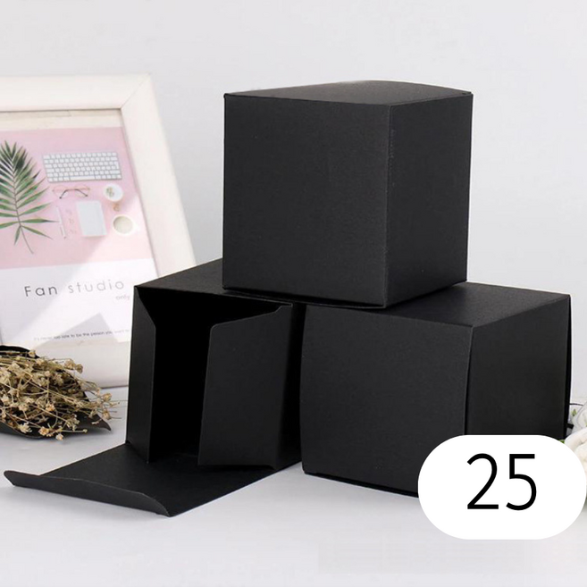 무지 선물상자 8 x 8 x 8 cm, 25개, 블랙