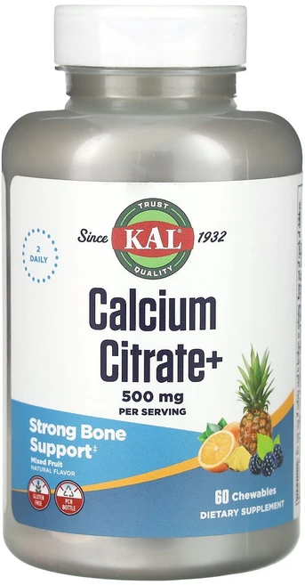 KAL 107871 구연산 칼슘 혼합과일 츄어블 60정, CAL57200, 1개 - 쿠팡