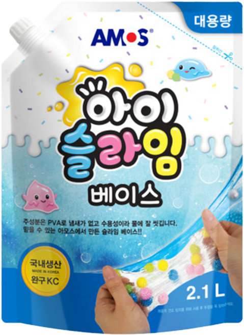 핸디몰 대용량물풀(1.2리터 2.1리터 4리터)경제적인 리필상품 액체괴물 슬라임.아이슬라임베이스, 2.1L, 1개