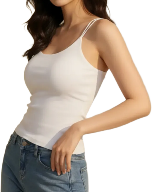 바이엘라 여성 더블 스트랩 브라캡 브라탑 나시 캡내장 끈나시 슬림핏 이너 나시티 여름 민소매