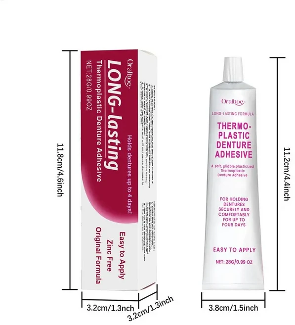 열가소성 틀니 접착제 오래 지속되는 Odontologia 제품 고정 편안함 향상 관리, [01] White, 1개