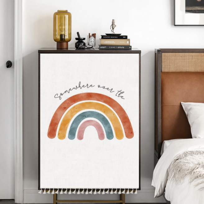 찍찍이 벨크로 가림막커튼 주방 창문 선반 가리개커튼