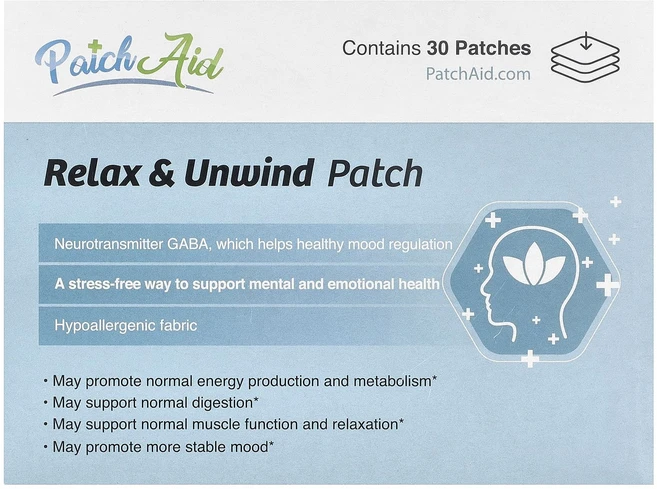 건강에 좋은영양제 PatchAid Relax & Unwind 패치 30개입 지금구입하세요 곧품절되요, 1개, 30정 - 쿠팡