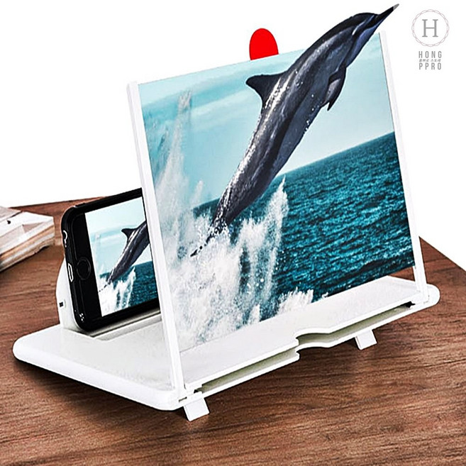 화면확대거치대 휴대용확대스크린 10인치 대화면 스마트폰 확대 스크린 휴대폰 돋보기 거치대 증폭기, 블랙