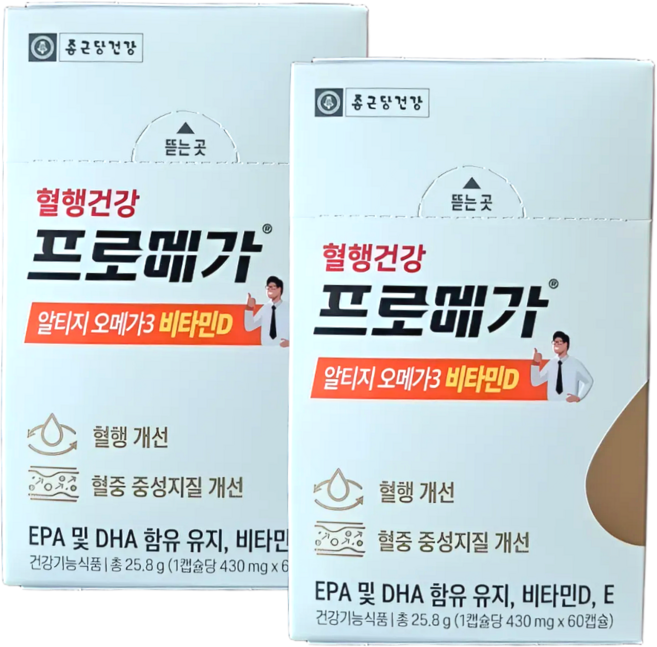 종근당건강 프로메가 알티지 오메가3 듀얼 비타민D, 120정, 1세트
