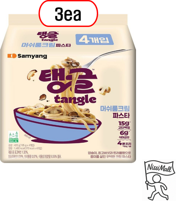 삼양 탱글 머쉬룸 크림파스타(105g*4입), 3팩
