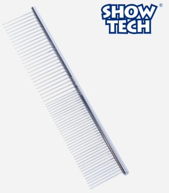 쇼테크 콤비 콤 프로 19cm 애견 미용 푸들 비숑 전용 일자빗 콤빗 26STE004, 1개