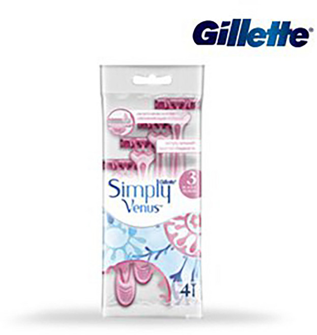 비너스 심플리 3중날 핑크 4입, 1개