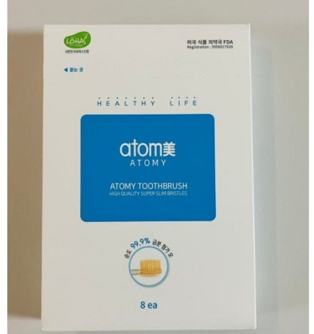 1+1 애터미 프리미엄 미세모 칫솔 순도 99.9% 금분 초슬림 미세모, 8개입, 2개