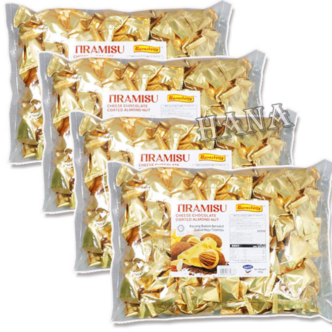반스베리 티라리수 치즈 초콜릿 코티드 아몬드 넛, 4개, 900g