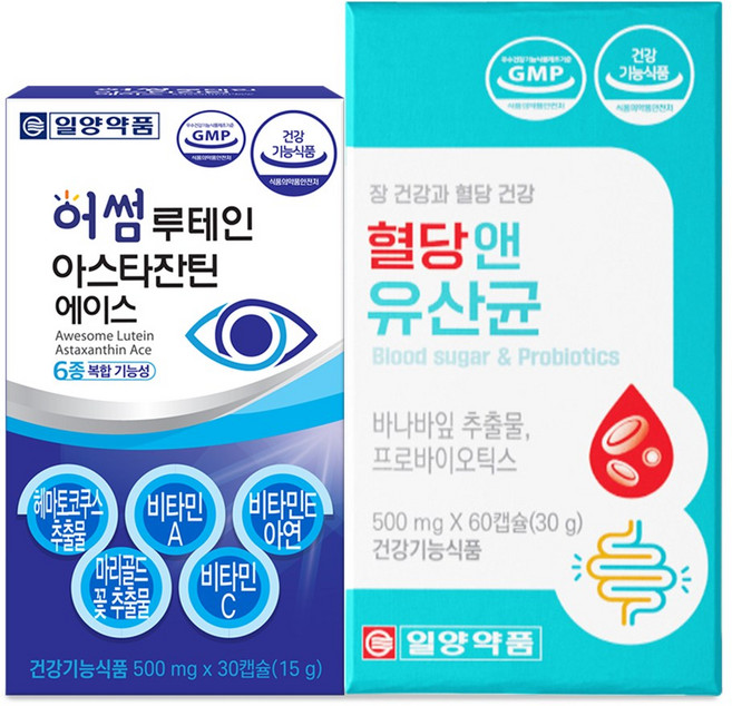 일양약품 바나바잎 추출물 프로바이오틱스+루테인 아스타잔틴 세트