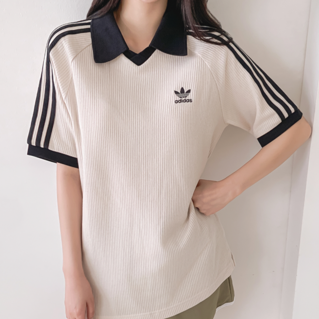 [정품] 아디다스 오리지널 여성 와플 카라 반팔티
