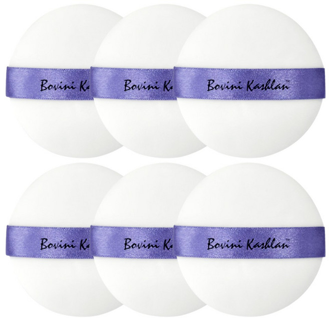 [국내생산] 대형 보비니 보송보송 유분제로 극세사 파우더 퍼프, 6개