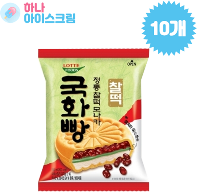 롯데푸드 국화빵 찰떡 10개 아이스크림, 150ml