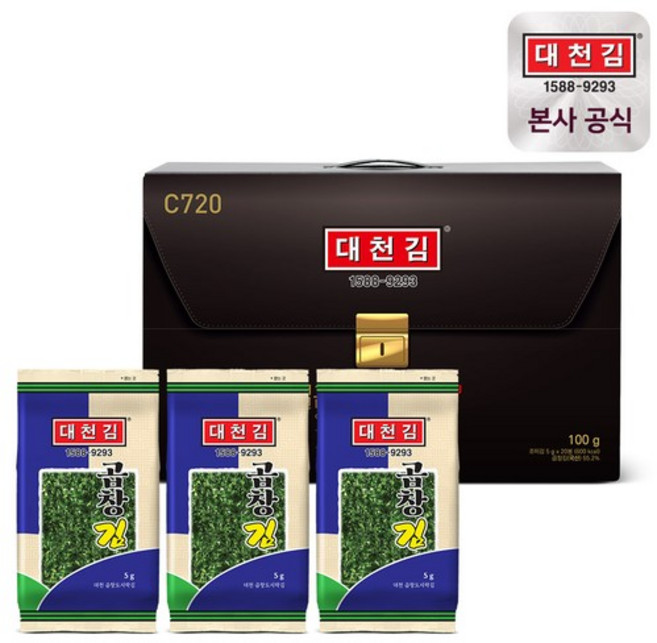 대천김 곱창 도시락김 세트, 5g, 20개